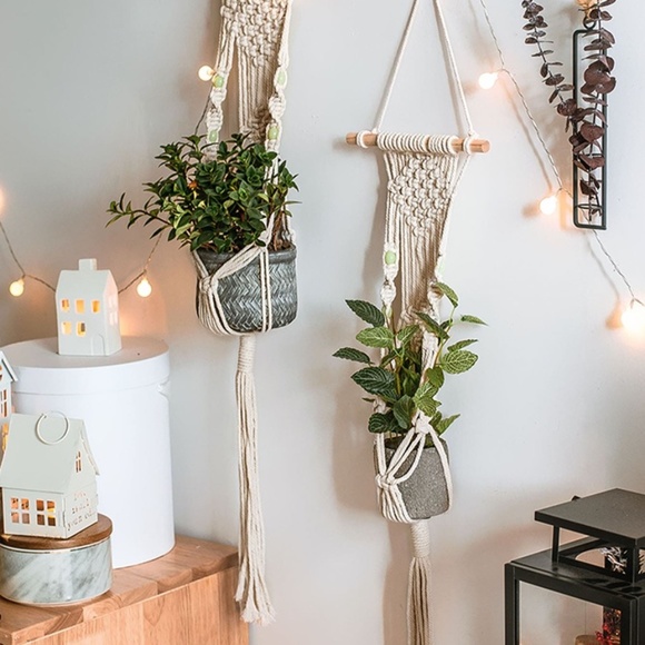 boho macrame wall tassel plant hangers - Picture 2 of 4